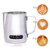 Leeseph Teko Milk Jug Espresso Latte Art with Thermometer 600ml - L-2016 - Silver