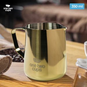 One Two Cups Gelas Milk Jug Kopi Espresso Latte Art Stainless 350ml - AA0052 - Golden