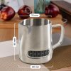 One Two Cups Gelas Milk Jug Latte Art Espresso Thermometer 350ml - L-2016 - Silver