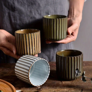 GULSOO Gelas Keramik Kopi Teh Vintage Japanese Style Ceramic Cup 180ml