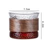 QUHE Gelas Whisky Cocktail Japanese Style Rock Glass Wood Sleeve 130ml Hammer - Q13 - Transparent