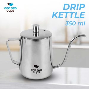 One Two Cups Teko Kopi Leher Angsa Gooseneck Pour Over Drip Kettle 350ml - A052 - Silver